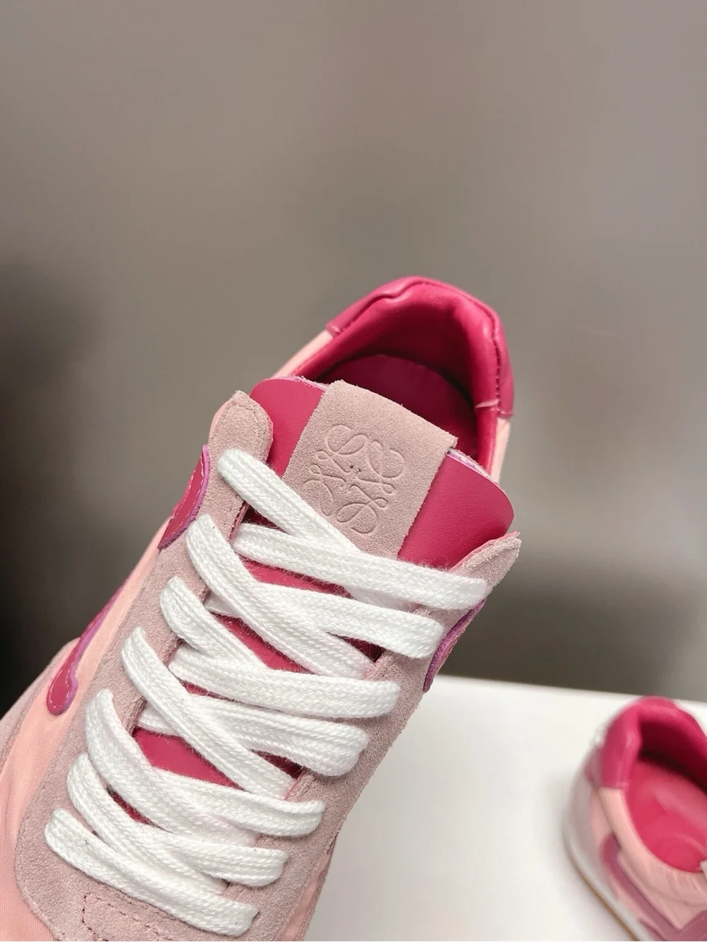 Loewe Pink Suede & Mesh Women's Sneakers